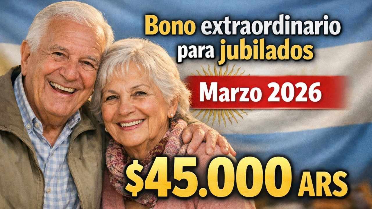 Bono extraordinario para jubilados marzo 2026: $45,000 ARS, quién lo recibe y calendario de cobro