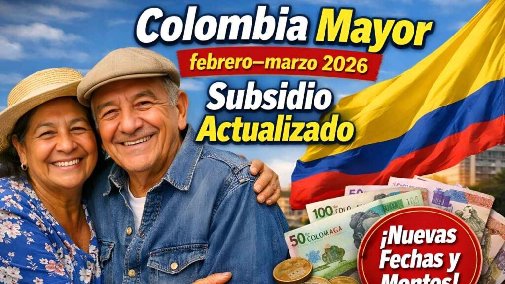 Colombia Mayor febrero–marzo 2026: subsidio actualizado, requisitos y fechas de pago confirmadas
