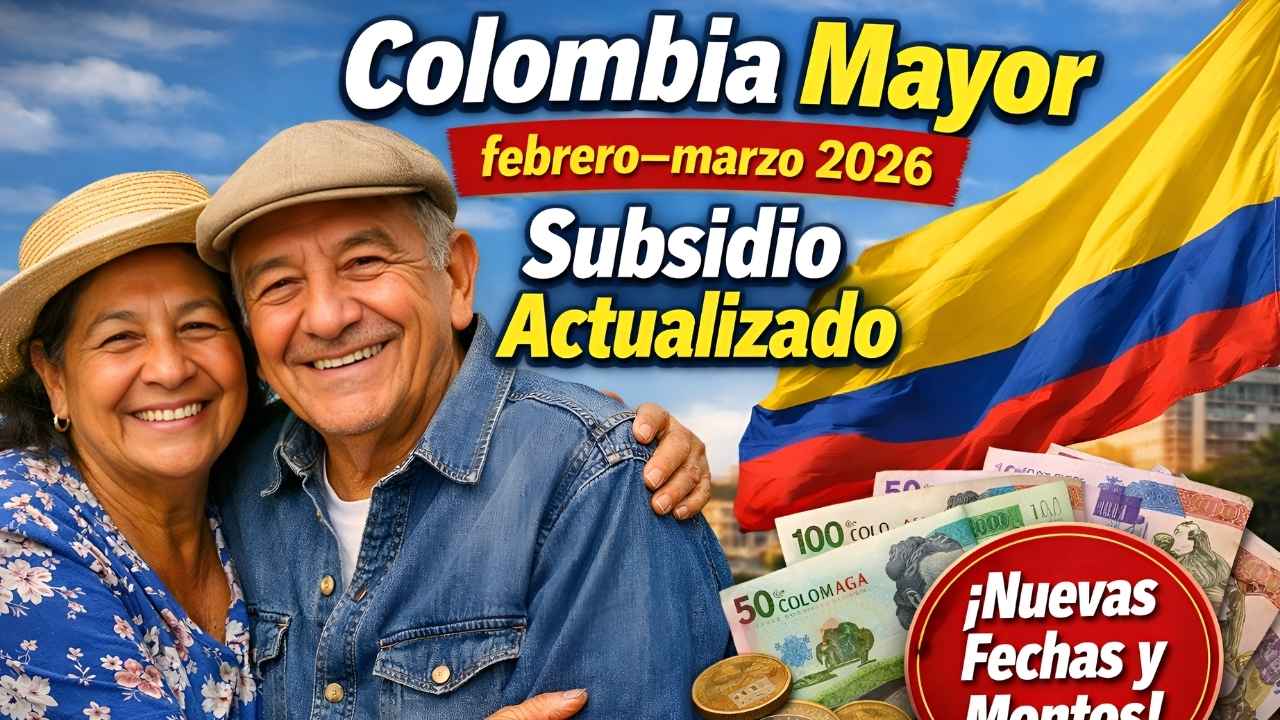 Colombia Mayor febrero–marzo 2026: subsidio actualizado, requisitos y fechas de pago confirmadas