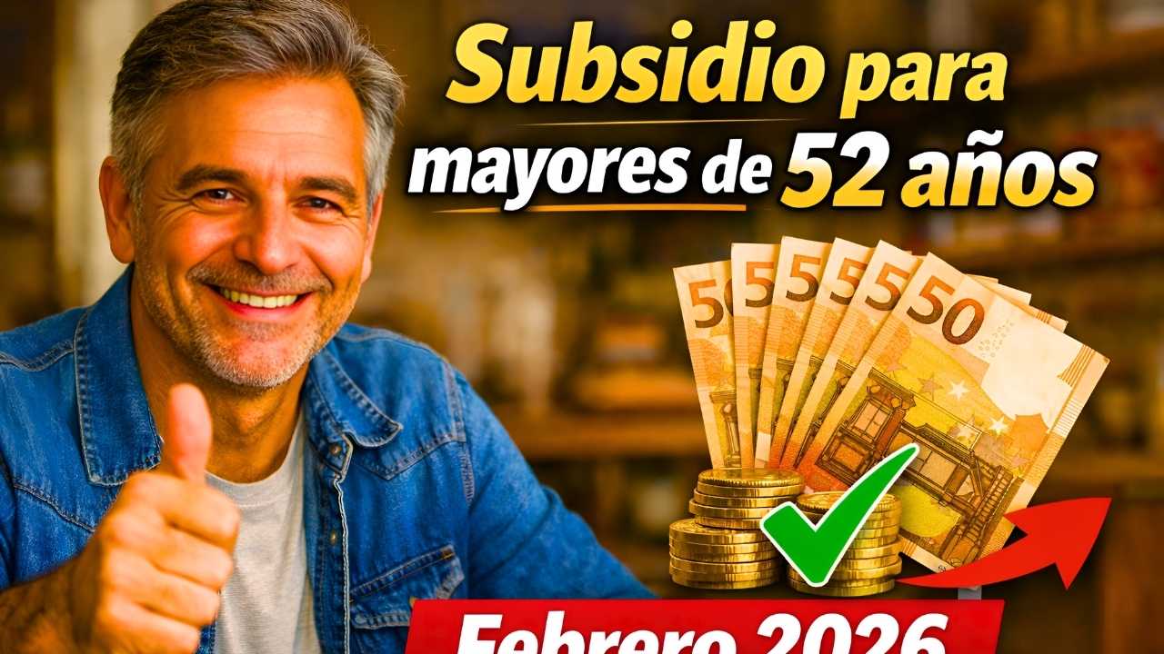 Subsidio para mayores de 52 años febrero 2026: €480 mensuales, cómo solicitar y calendario de pagos