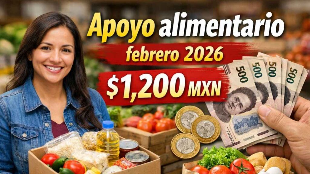 Apoyo alimentario febrero 2026: $1,200 MXN por familia, cómo registrarse y día de pago confirmado